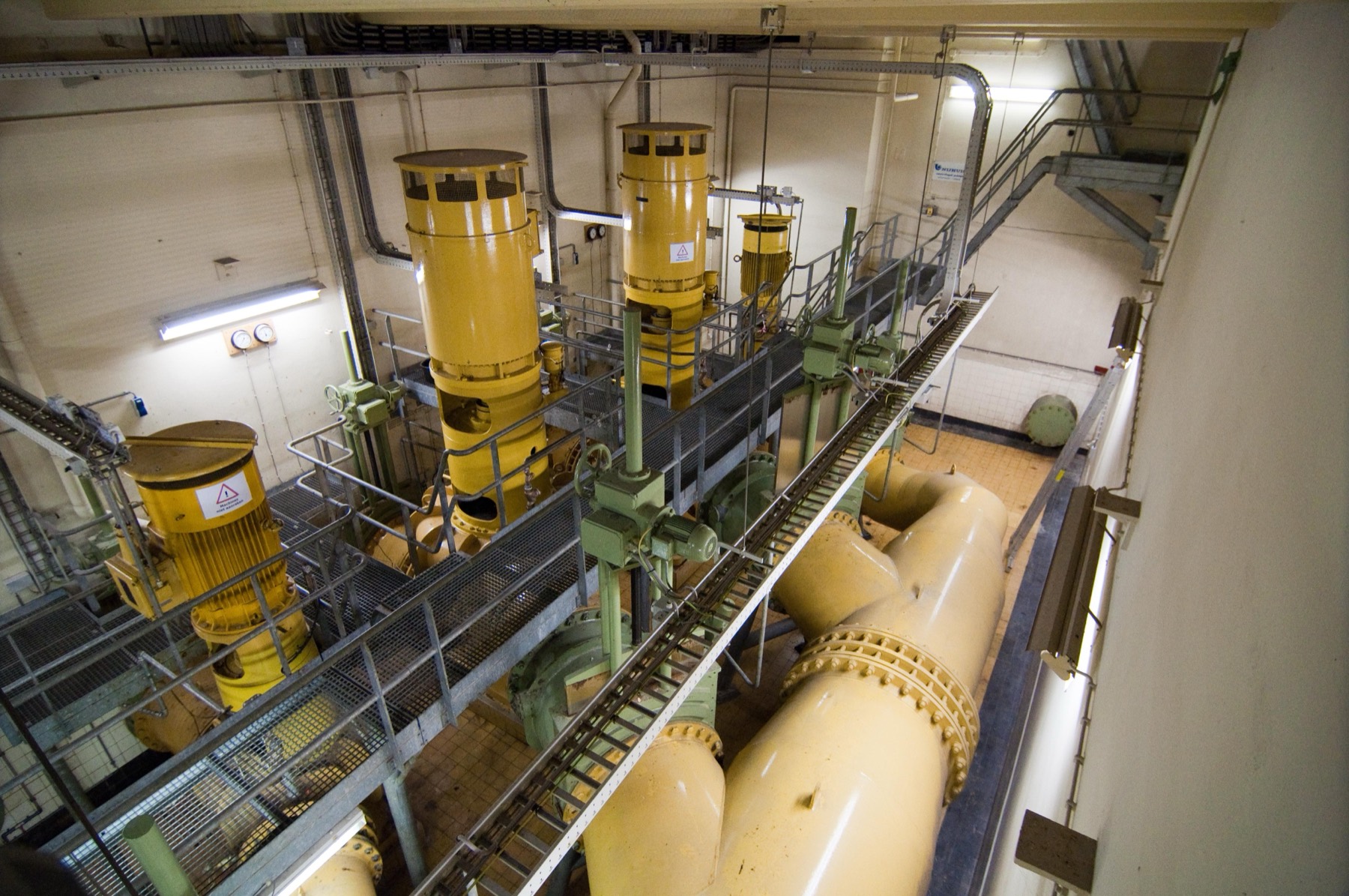 Intérieur d’une station de pompage des eaux usées